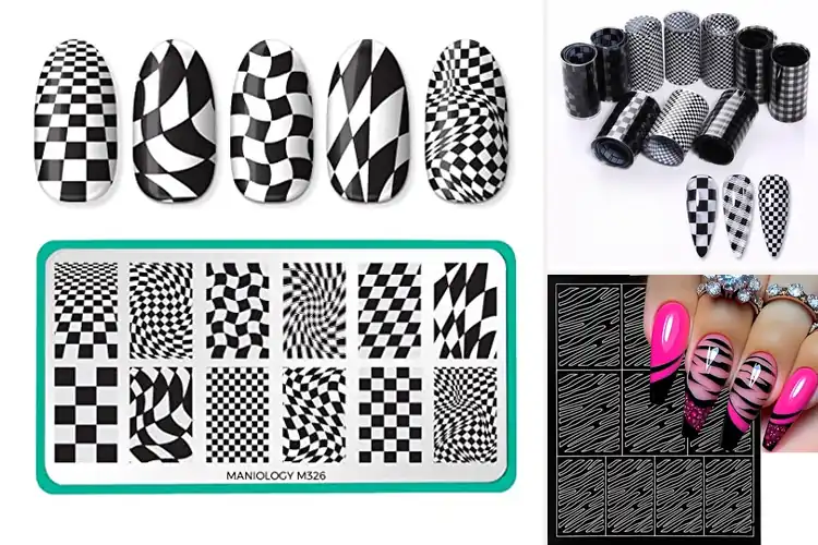 Detailed view of Best Chessboard Nail Designs