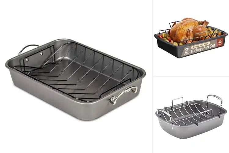 Detailed view of Best Nonstick Turkey Pan With Rack