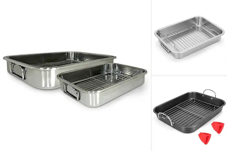 Detailed view of Best Oven Roasting Pan With Rack For Lasagna