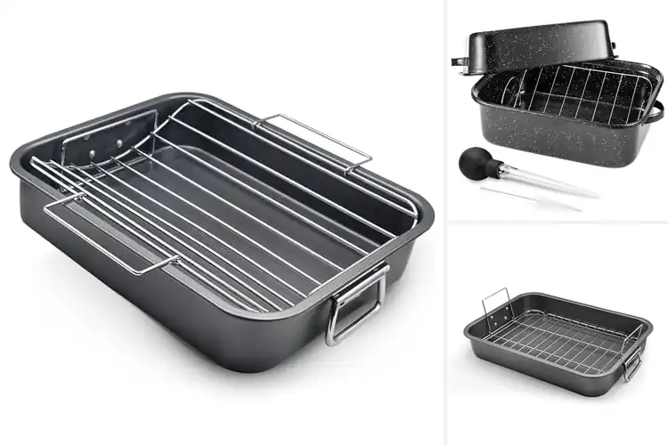 Detailed view of Best Safe To Lift Turkey Pan: Cook with Confidence & Ease